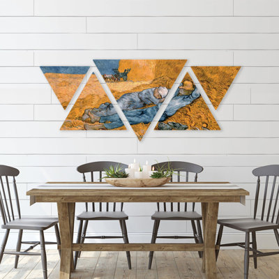August Grove - 5 Multi Pannello Triangolare - Vincent Van Gogh - Mezzogiorno - Legno Mdf - 180X70