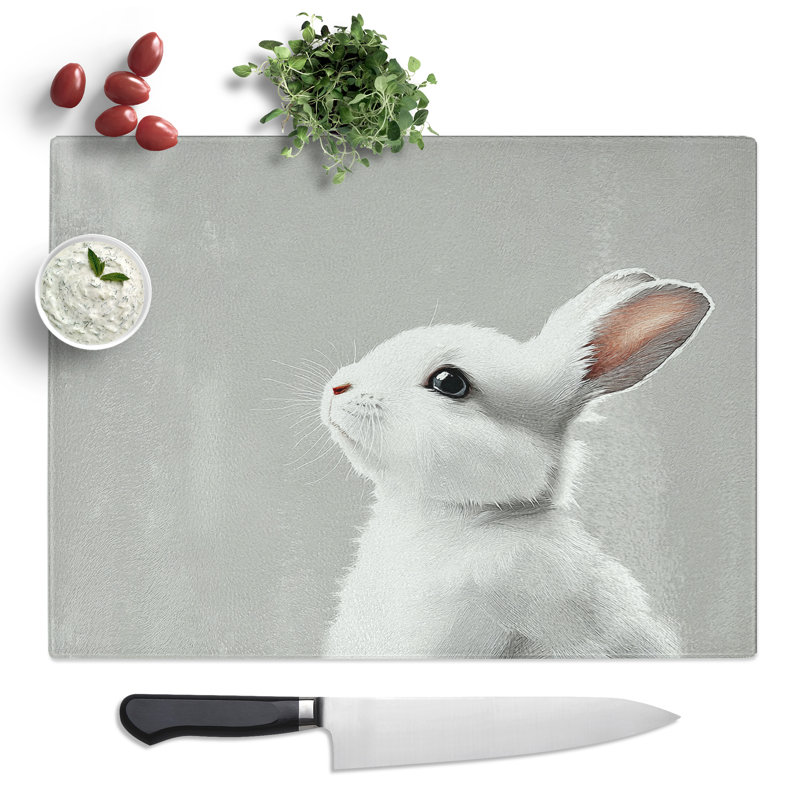 Rabbit Graphic  Glass Chopping Board