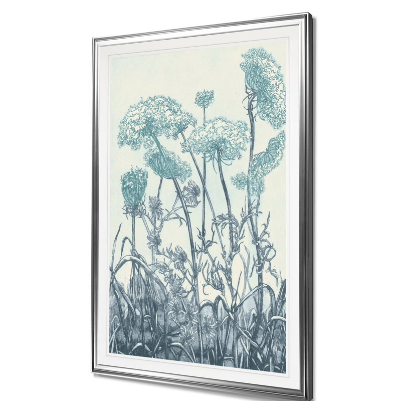 «Indigo Fields II», reproduction, H 24 po x l 20 po x 1,5 po, Cadre argenté