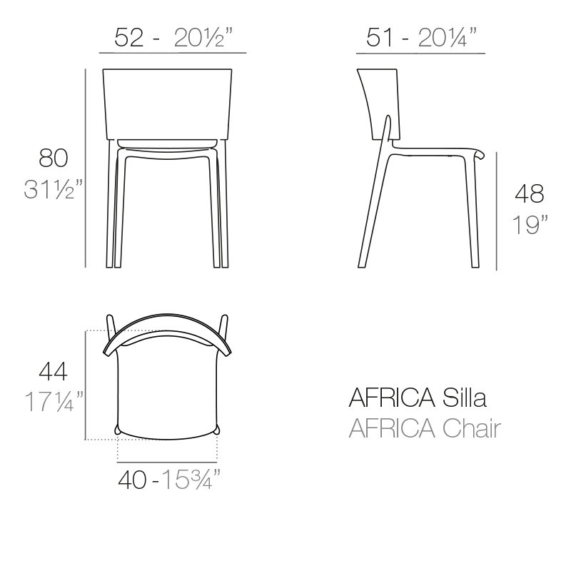 Africa Stackable Patio Side Chair, White