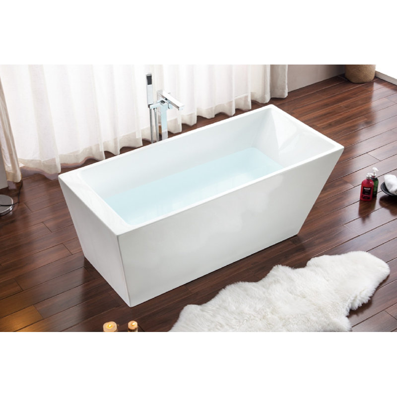 59'' x 30'' Freestanding Soaking Acrylic Bathtub