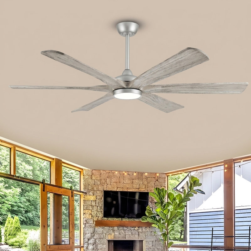 60"/72" Farmhouse Ceiling Fan With Light, Solid Wood Ceiling Fan With Remote & App Control, Quiet Dc Reversible Motor, 6 Speeds, Timer & Memory Function