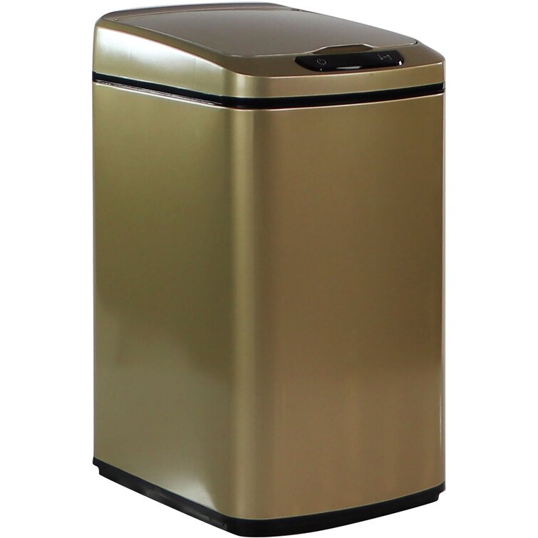 Hanover 13.2-Gallons Stainless Steel Touchless Kitchen Trash Can with Lid  Indoor in the Trash Cans department at