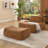 Chenille Fabric Bean Bag Chair with Ottoman, Compression No Assembly Required-120563078