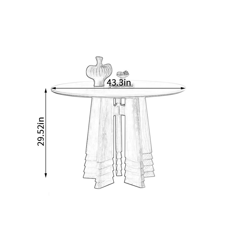 Table de salle à manger ronde, H 29,52 po x L 43,3 po x l 43,3 po