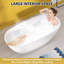 Baignoire de trempage autoportante en acrylique de 65 pouces avec trop-plein encastré et drain chromé anti-colmatage-91884711
