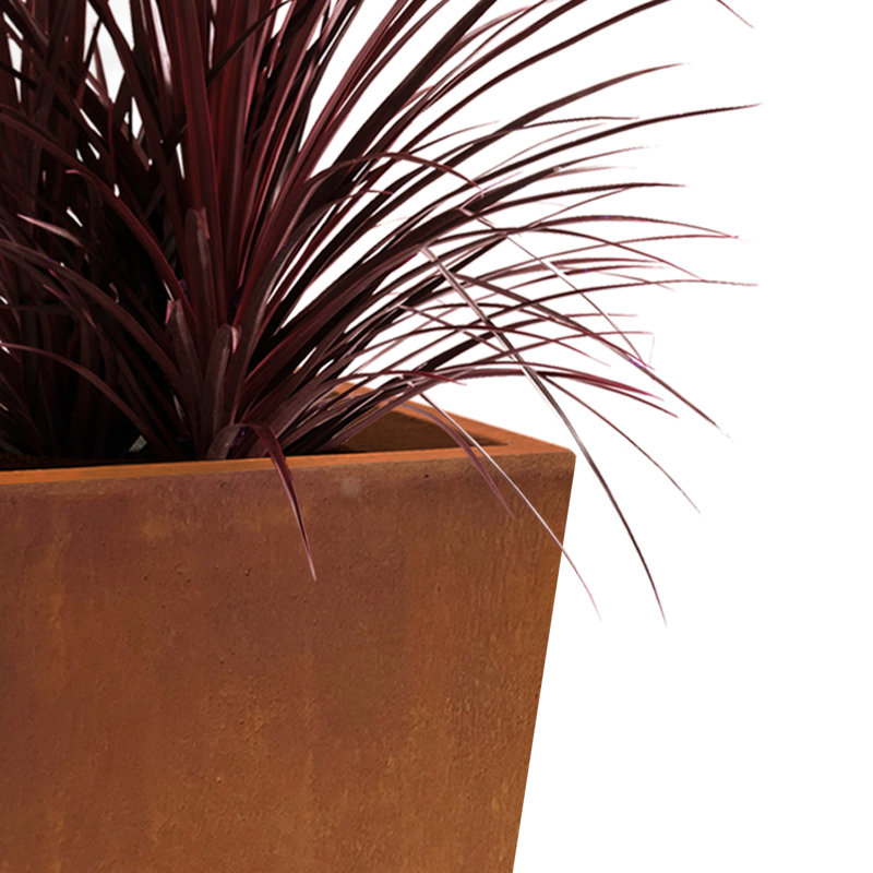 Antonio Concrete Pot Planter, 28" H x 14" W x 14" D, Rust Brown
