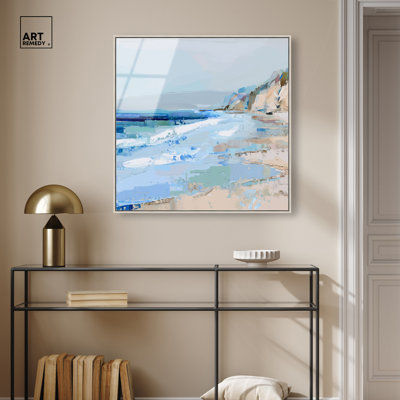 Décoration murale côtière à impression acrylique encadrée par Art Remedy, cadre argenté, 30 x 30