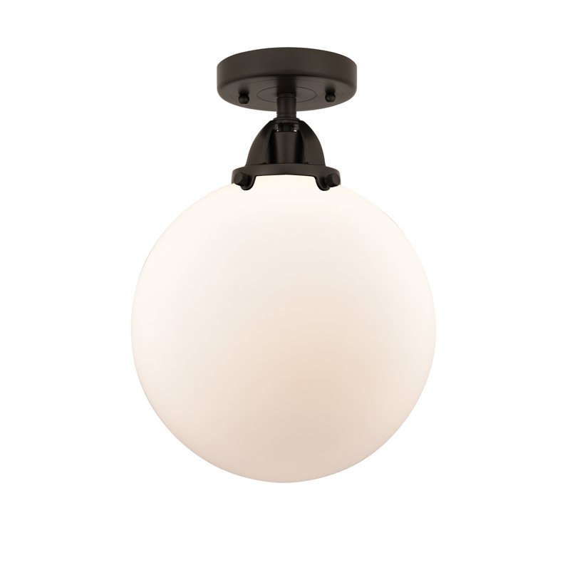 Plafonnier semi-encastré en verre DEL d'Alphonsa, Ampoule non incluse, Oui, Bronze huilé