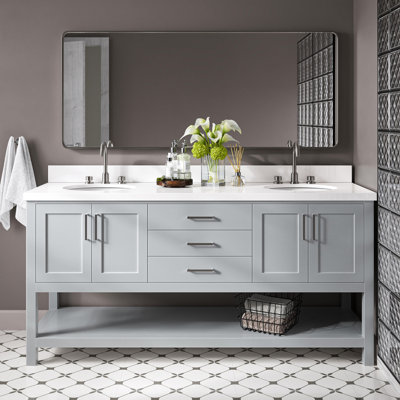 Ensemble de meuble-lavabo double 73 "