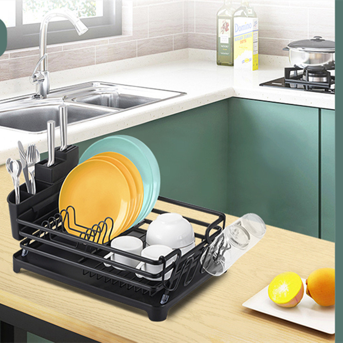 Rebrilliant Whittingham Deluxe Stainless Steel Countertop Dish Rack &  Reviews