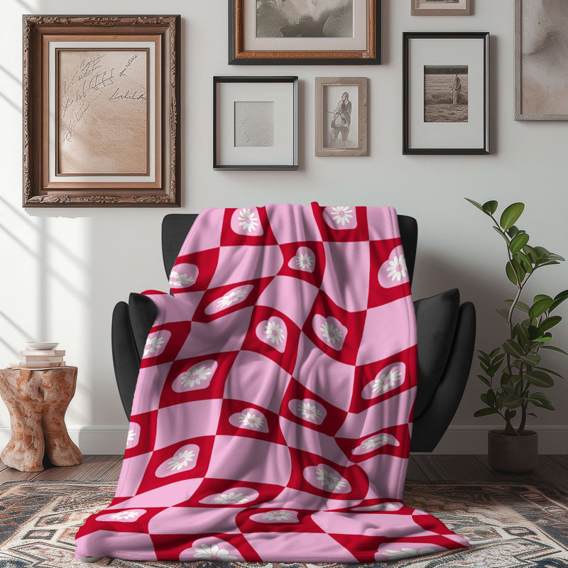Retro Valentine - 1 pièce Sherpa Premium, L 50 po x L 60 po