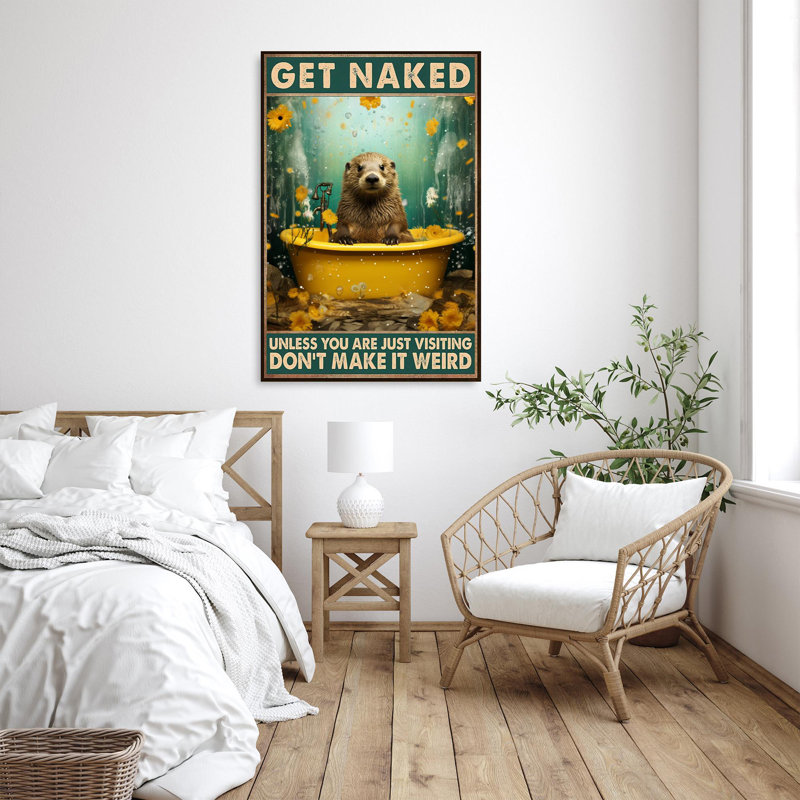 Loutre «Get Nake» - 1 pièce, impression sur toile rectangulaire, L 24 po x H 36 po