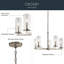 Lustre en nickel brossé 5 lumières avec abat-jour en verre transparent Crosby-531157455