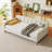 Upholstered Daybed with 4 Support Legs-477197852-477197853