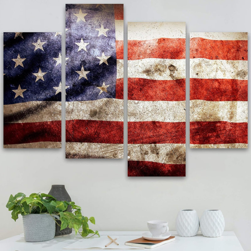 Drapeau américain rétro 4 pièces