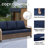 Outdoor Wicker Rattan Patio Sofa with Cushions and Ottomans-115358055