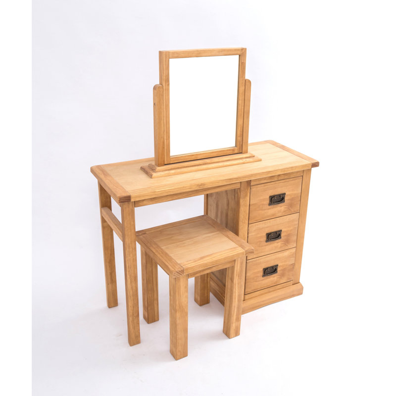 Nagle Dressing Table with Mirror, Chamfered