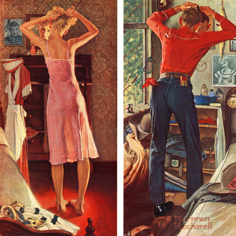 Before The Date by Norman Rockwell - Wrapped Canvas Print, 46 cm H x 46 cm W