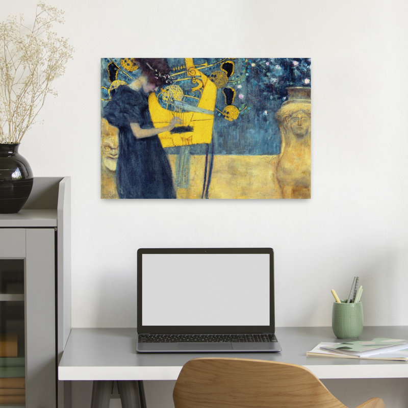 Musik I 1895 Classic Contemporary Wall Art Print by Gustav Klimt - Wrapped Canvas Print, 40.64cm H x 60.96cm W