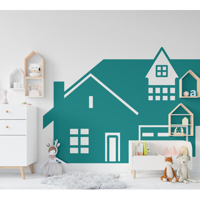 Big House Wall Decal tête de lit couleur bloc, Boho Wall Decal, tête de lit autocollant, tête de lit Wall Decal, voûte murale autocollant, décor de chambre de bébé 629DLU