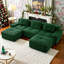 Canapé modulaire 117 po avec repose-pieds modulaire en velours côtelé de 117 po ergonomique, sans assemblage-1938760144