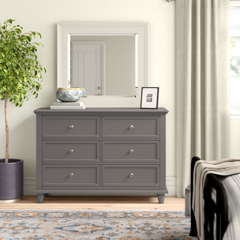 Izavion 54'' W 6 - Drawer Dresser, Frost Gray