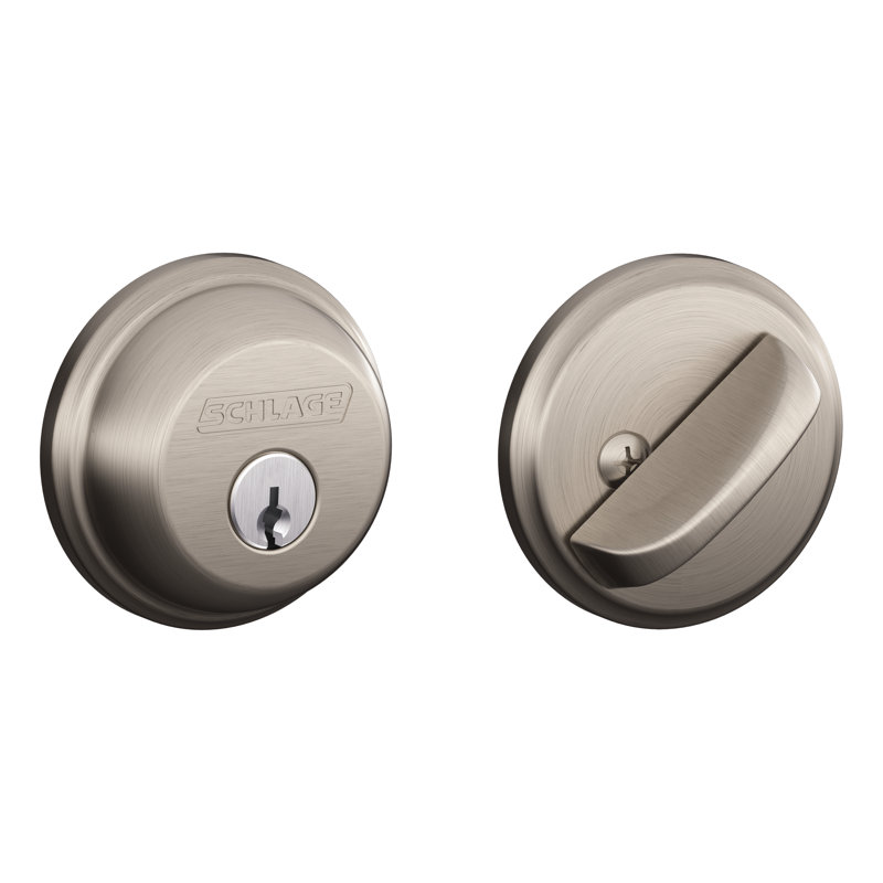 Single Cylinder Deadbolt, Satin Nickel, Keyed Alike, Yes