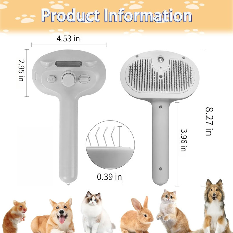 Brosse à vapeur pour chat pour chat, Blanc