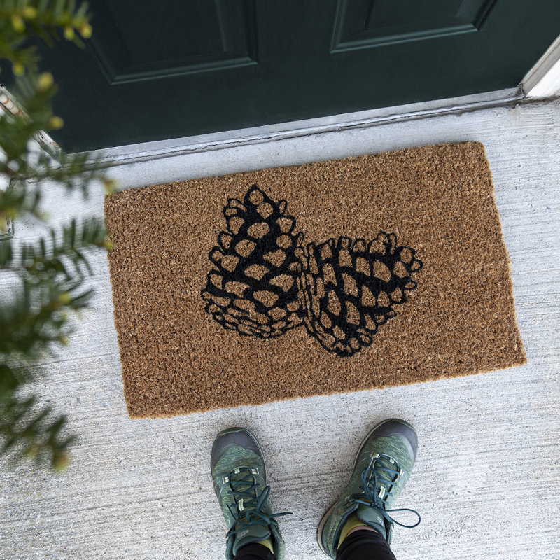 Handmade Doormat - Pair of Pine Cones, 18"x30"