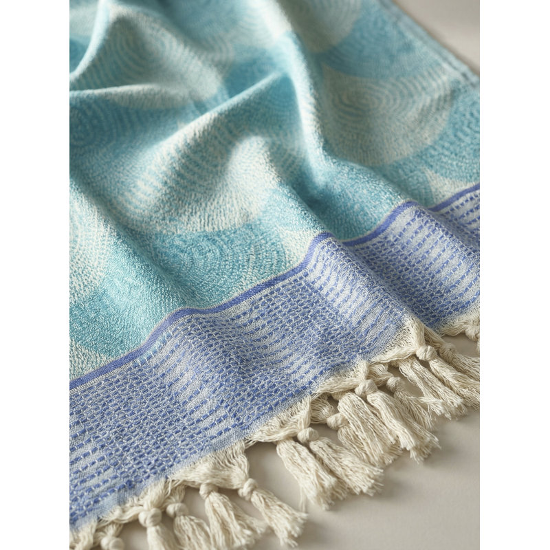Serviette en coton bleu, Bleu