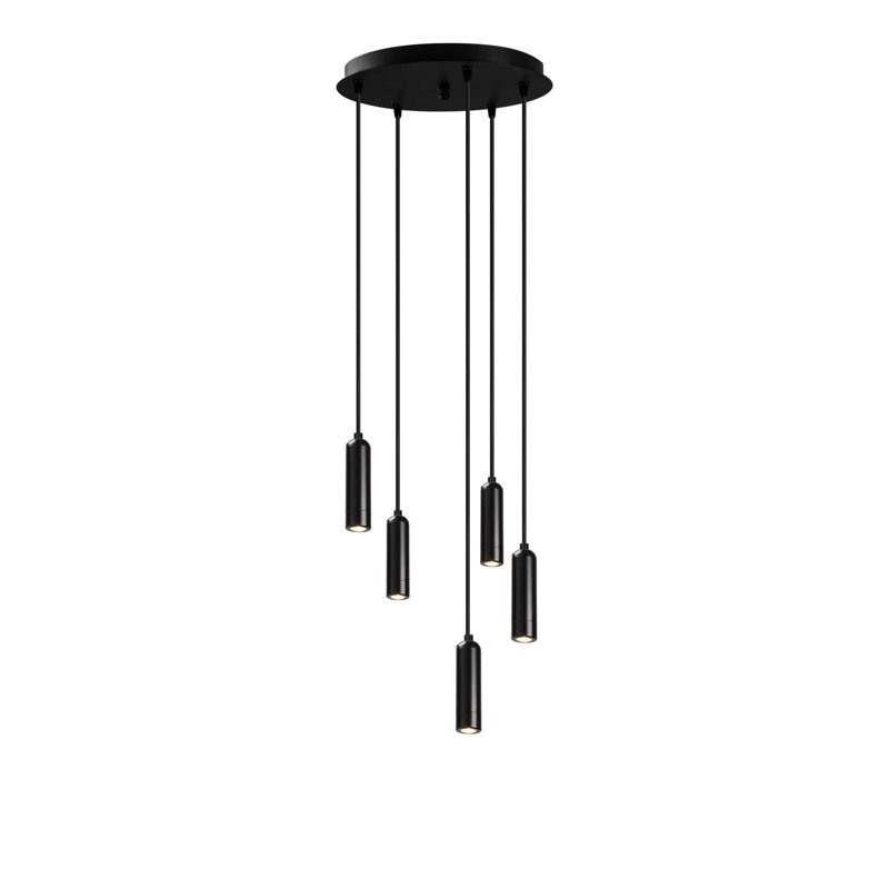 Luminaire suspendu cylindrique à DEL 5 lumières Gallaway