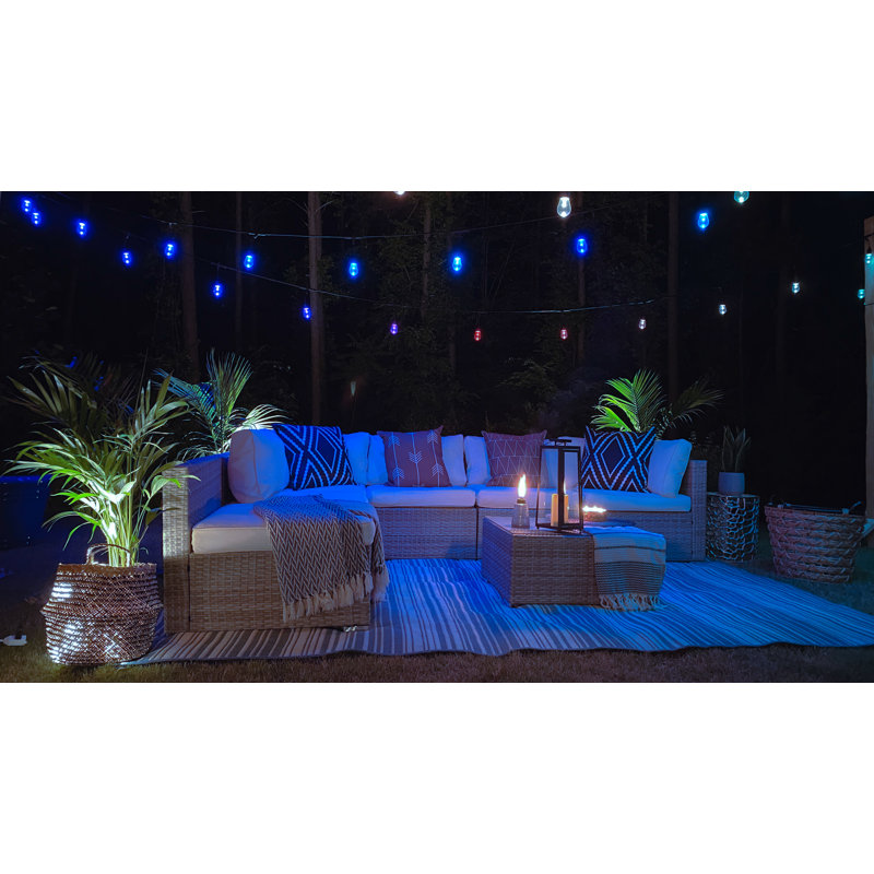 Guirlande lumineuse de 36 pieds Solana avec ampoules DEL à changement de couleur RVB incassables