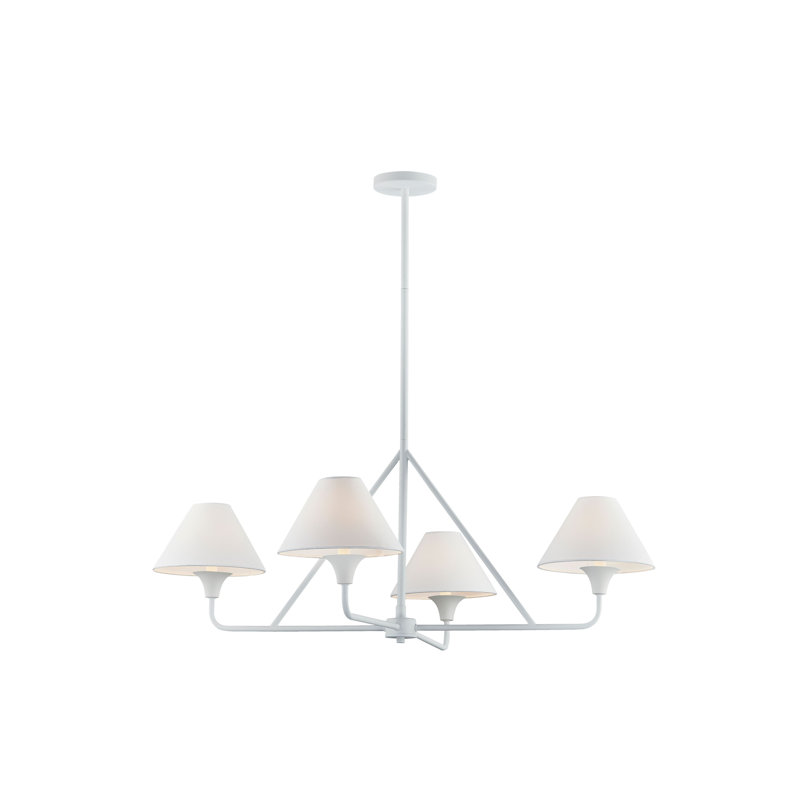 Lustre en métal 4 lumières Daisy, blanc
