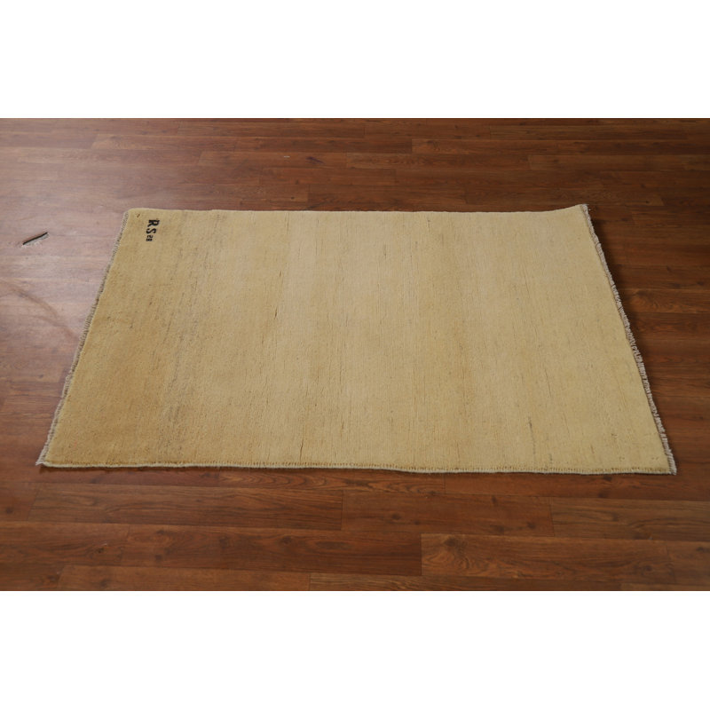 Tapis de vestibule oriental moderne en laine Gabbeh 3 x 4