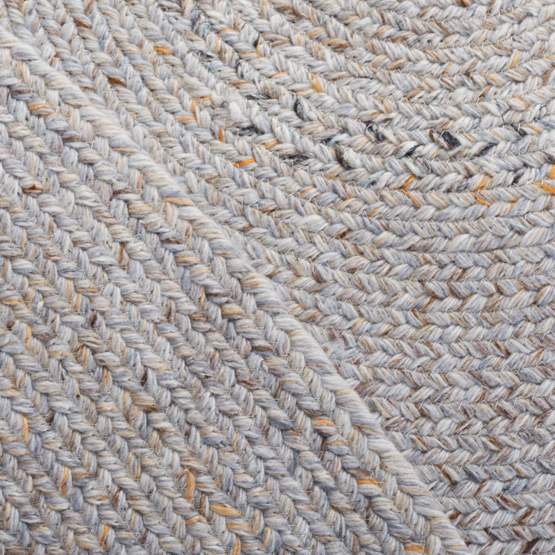 Handwoven Harmony Grey and Yellow Synthetic 5' Round Area Rug
