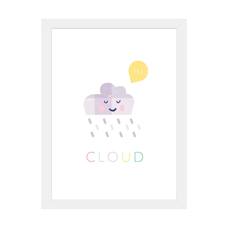 Nuage - reproduction d'impression, H 24 po x l 16 po x P 1 po, Blanc, Papier encadré blanc