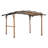 8.5 x 13 ft Heavy-Duty Outdoor Pergola with Bar Counter & Shelves, Arched PVC-coated polyester Canopy, Wood-Grain Steel Posts for Patio & Backyard