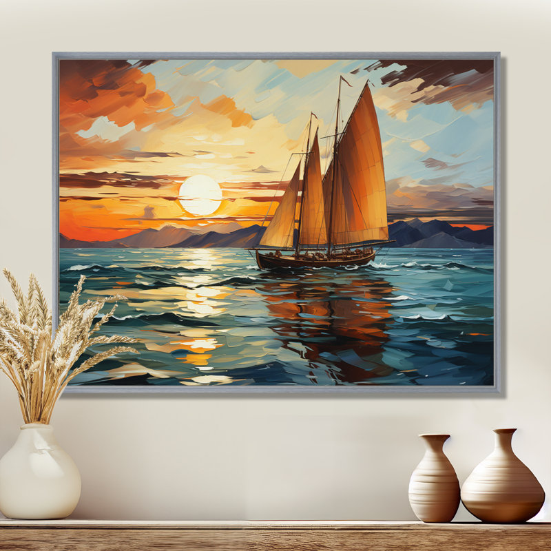 Impression sur toile Iolanta, H 16 po x l 32 po x P 1 po, Encadrement argenté