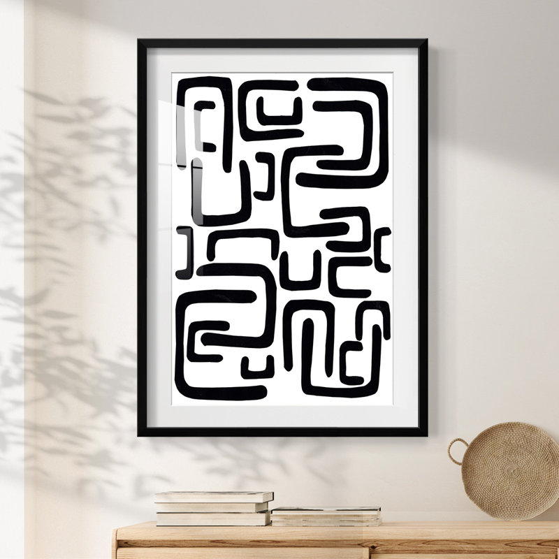 Shuffle II - impression encadrée, H 28,5 po x l 20,5 po, Noir