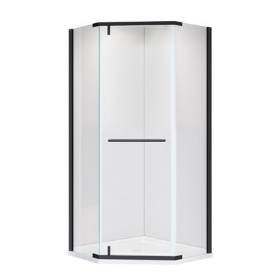 Premium Shower & Tub Doors, Tempered Glass Matte Black, Modern Design