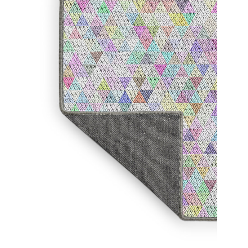 Tapis géométrique vert mer / jaune, Rectangle 8 pi x 10 pi