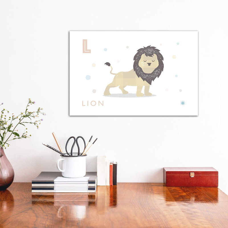 Lion - reproduction d'impression, Toile tendue, Pas de tapis, H 12 po x l 18 po x 1,5 po