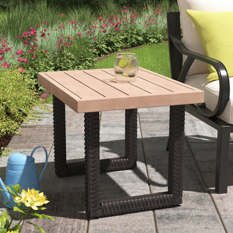 Laderrian Rectangular Outdoor Side Table , 25.75 " W 20 " D