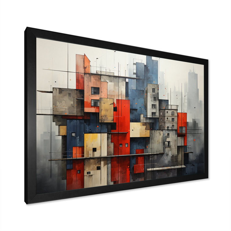 Abstract Architectures III - Reproduction, Cadre simple noir, H 24 po x l 32 po x P 1 po