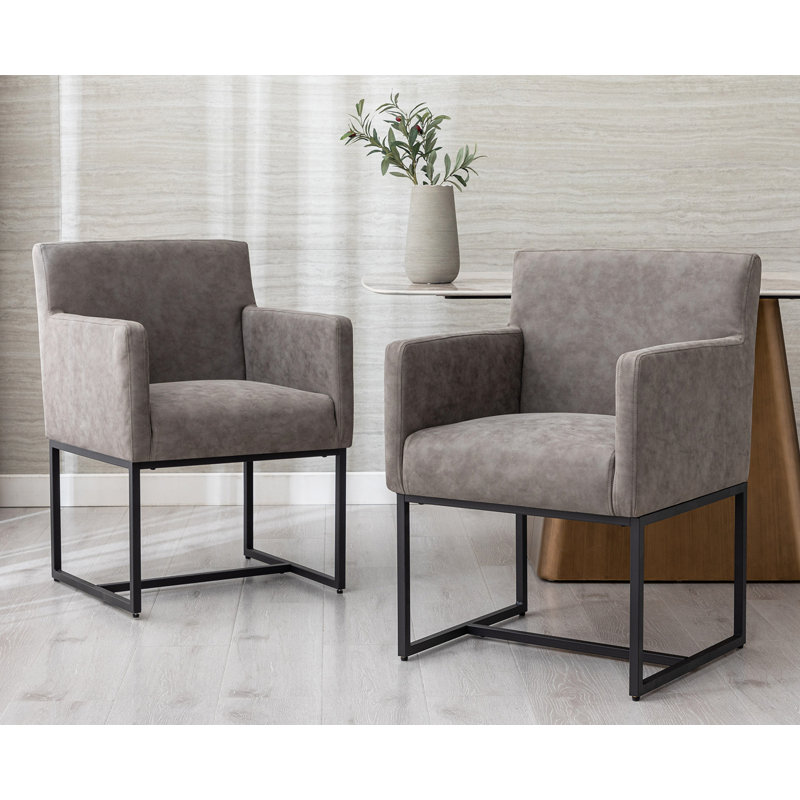 Chaise avec accoudoirs Thirlby, Gris foncé
