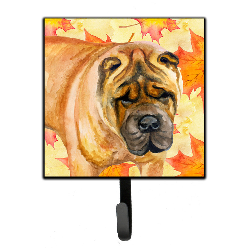 Organisateur de clés murales avec crochets clés partagée pei automne Eliane, Jaune / orange / brun, Shar Pei