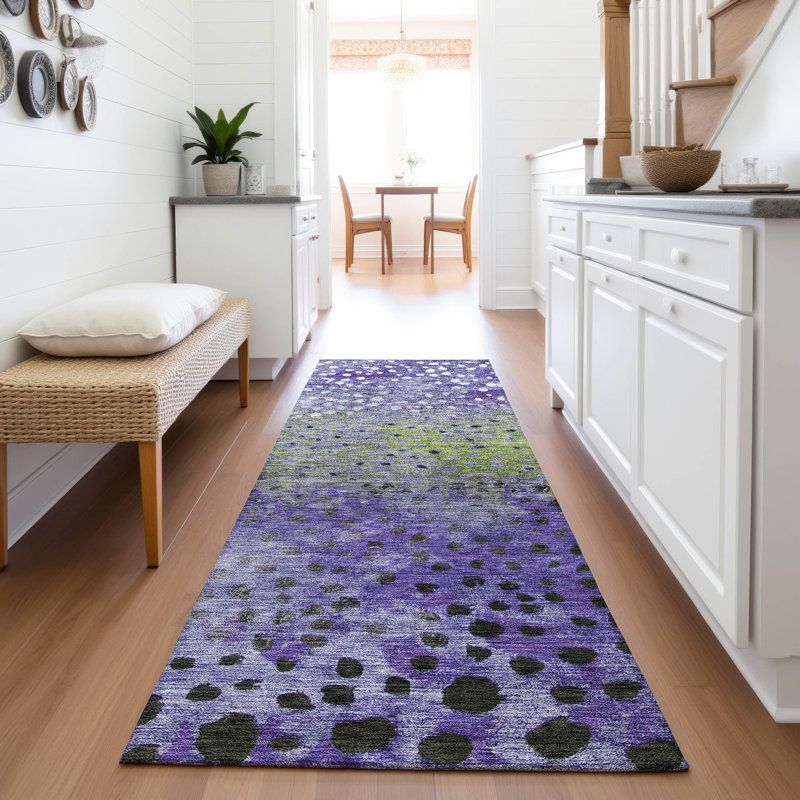 Premium Machine Washable Christina AMF1074 Circles Rug, Runner 2'3" x 7'6"