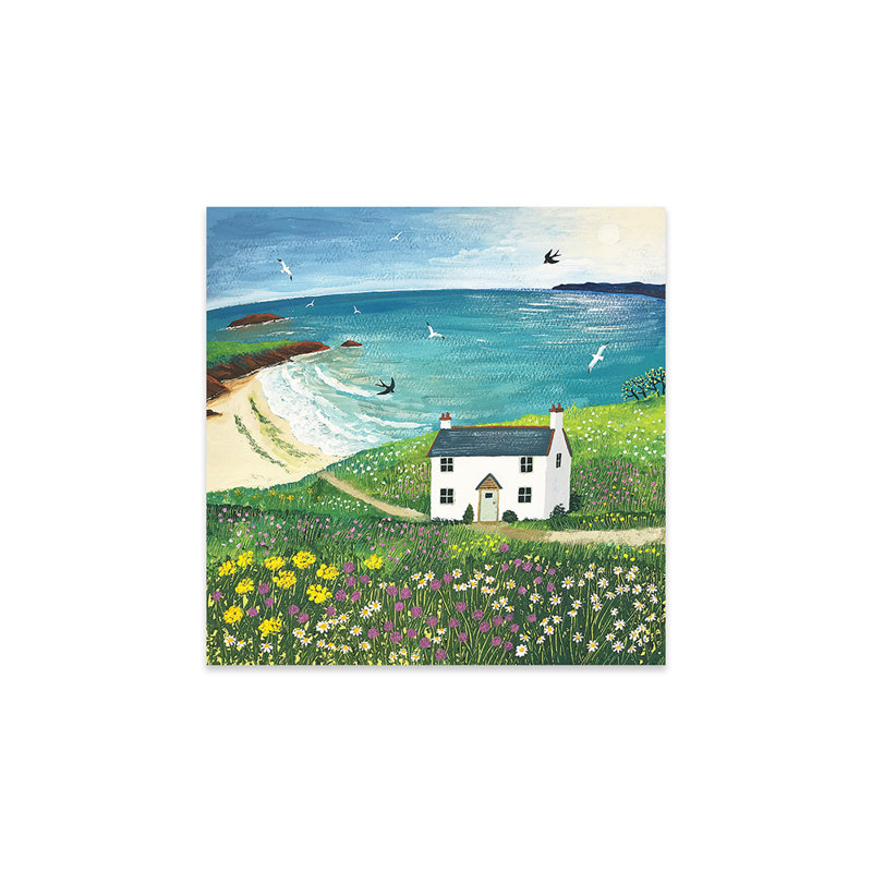 «Seaside Cottage» par Jo Grundy - impression non encadrée