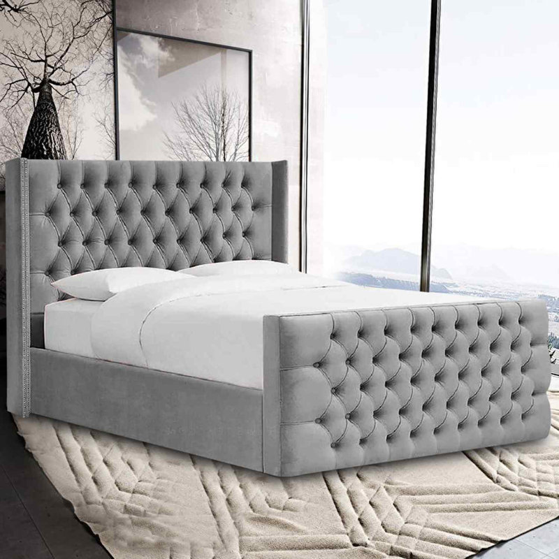 Upholstered Bed, Single (3'), Grey